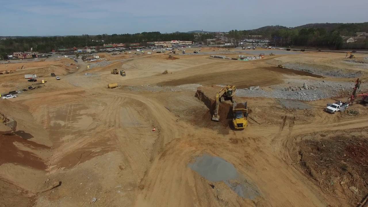 Drone video of construction site in Atlanta, GA