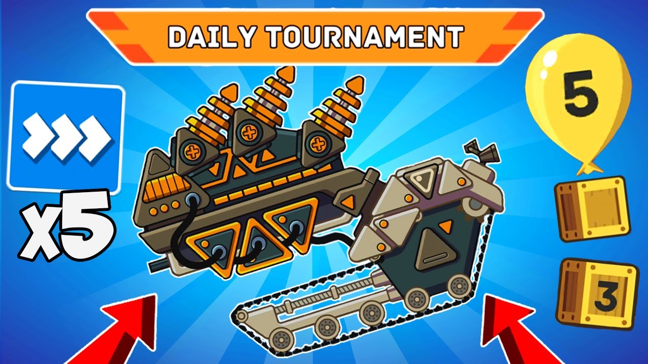 SUPER X5 SPEED On a BATTERY TANK! NEW RECORD in Daily TOURNAMENT! Hills of Steel