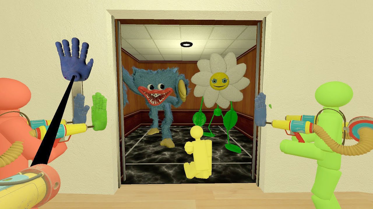 NEW MONSTER! Daisy The Flower & Huggy Wuggy Chase 100 Players in Liminal Hotel in Garry's Mod Gmod