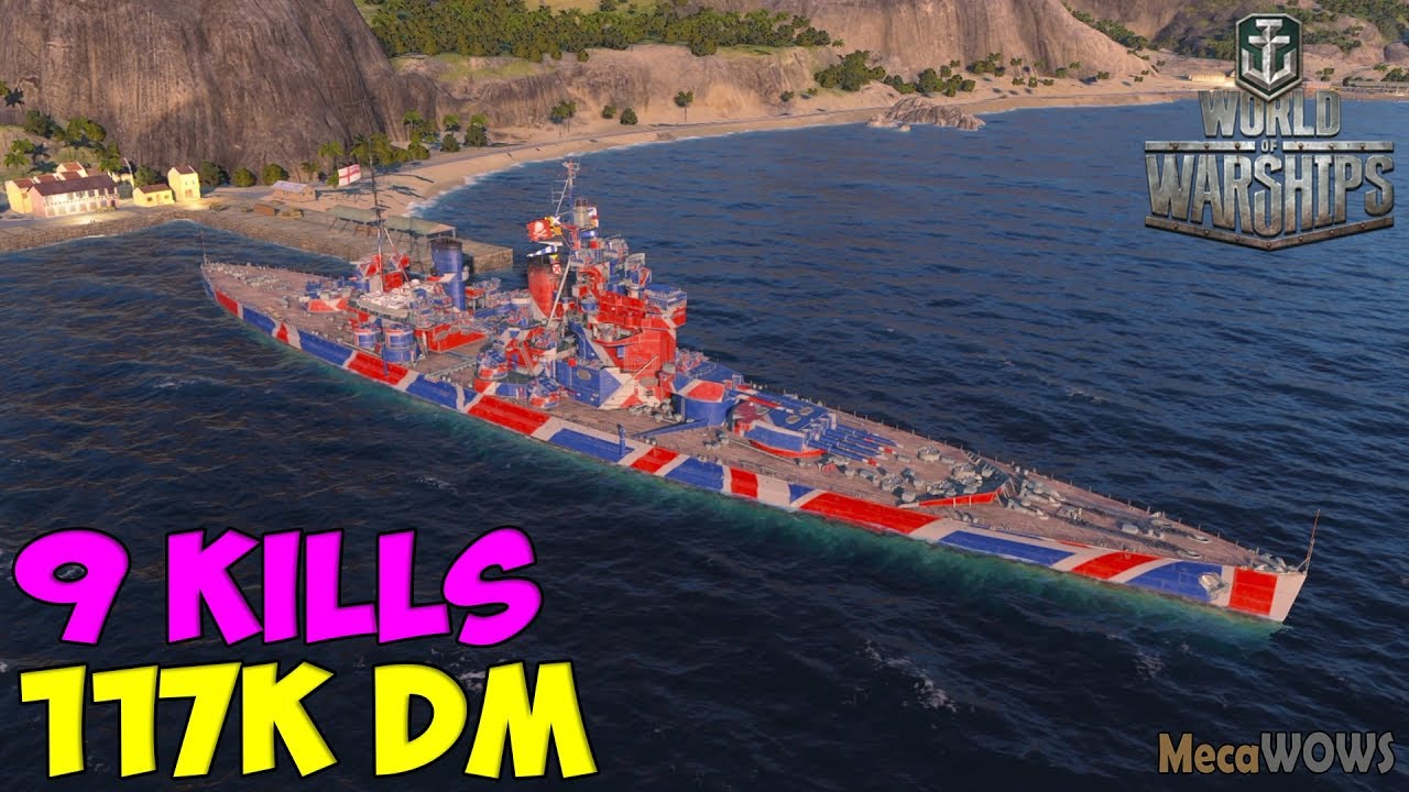 World of WarShips |  King George V | 9 KILLS | 117K Damage - Replay Gameplay 4K 60 fps