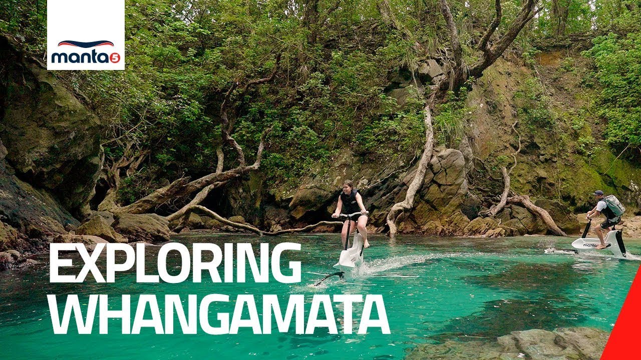 Exploring Whangamata   NZ   Manta5 Hydrofoil Bike @onAqua