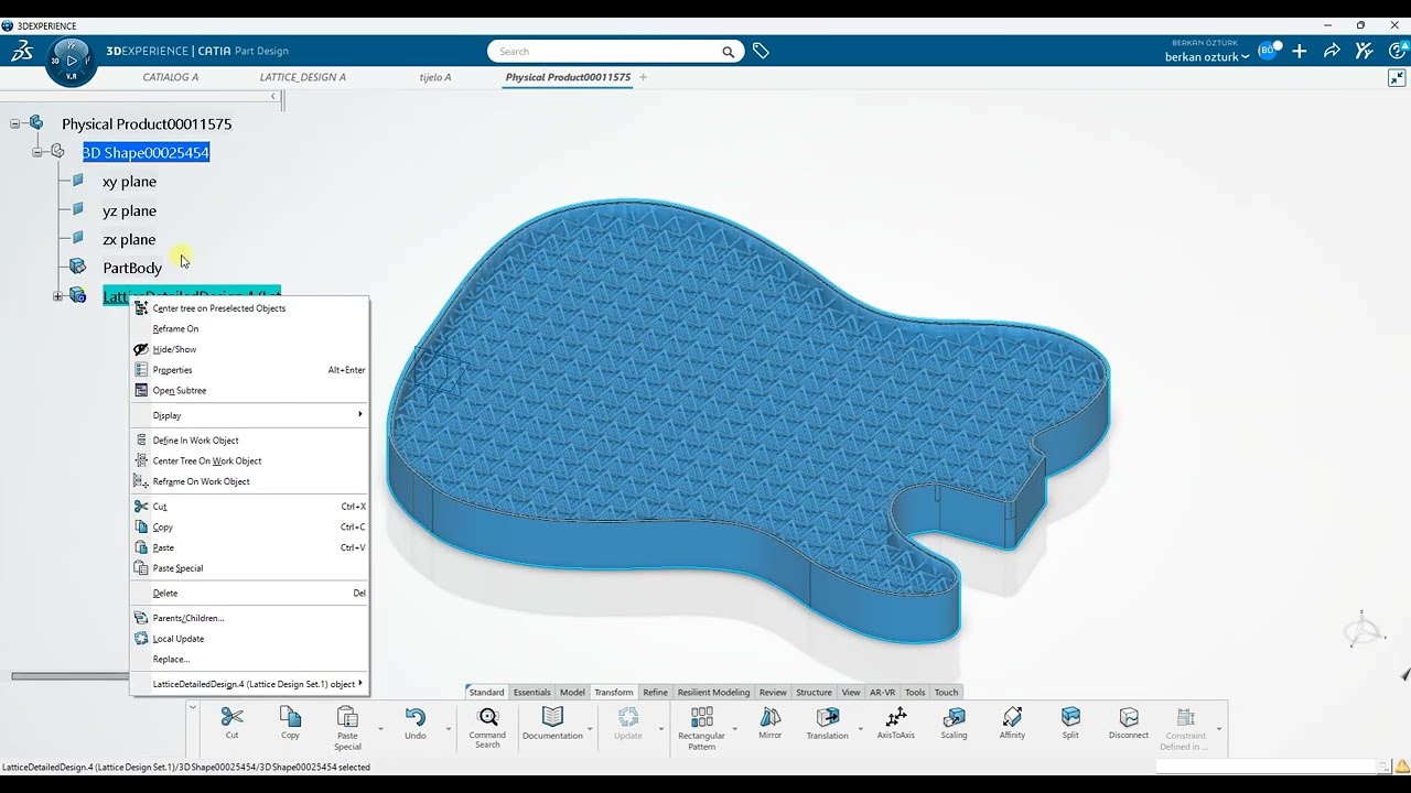 Lattice Design - 3DEXPERIENCE - CATIALOG - CATIA