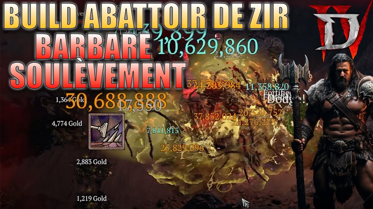 PASSEZ LE BALAIS EN ENFER AVEC LE BUILD BARBARE SOULÈVEMENT POUR L'ABATTOIR DE ZIR ! Diablo 4