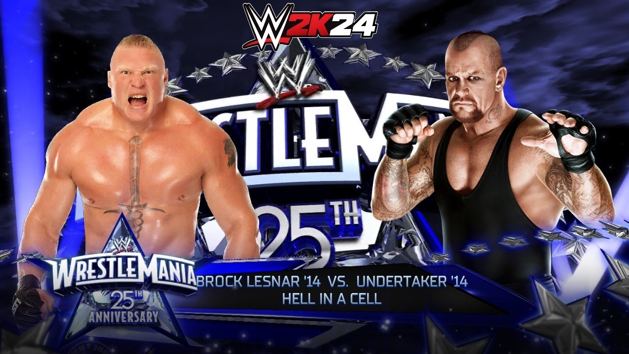Full Match - Brock Lesnar '14 vs Undertaker '14: Hell In A Cell Match at Wrestlemania 25 | WWE 2k24 
