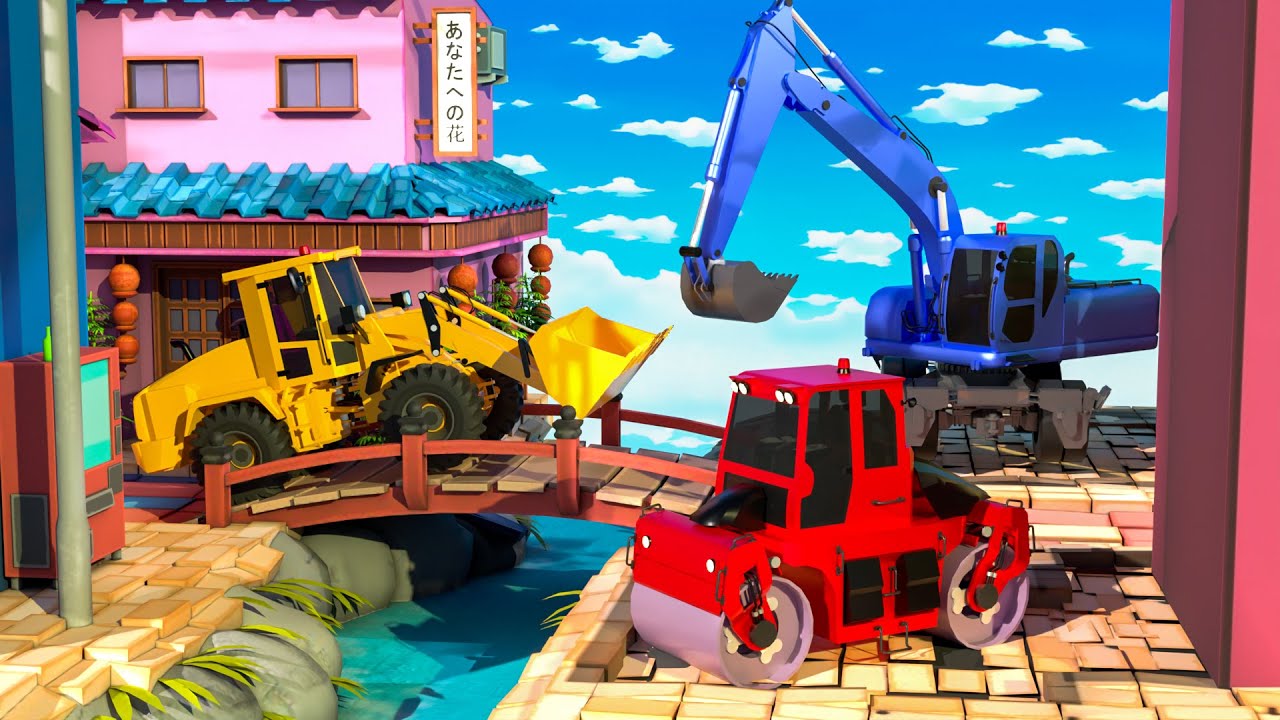 Destroying a Ruined City with Excavators & Wrecking Ball | 3D Demolition Animation