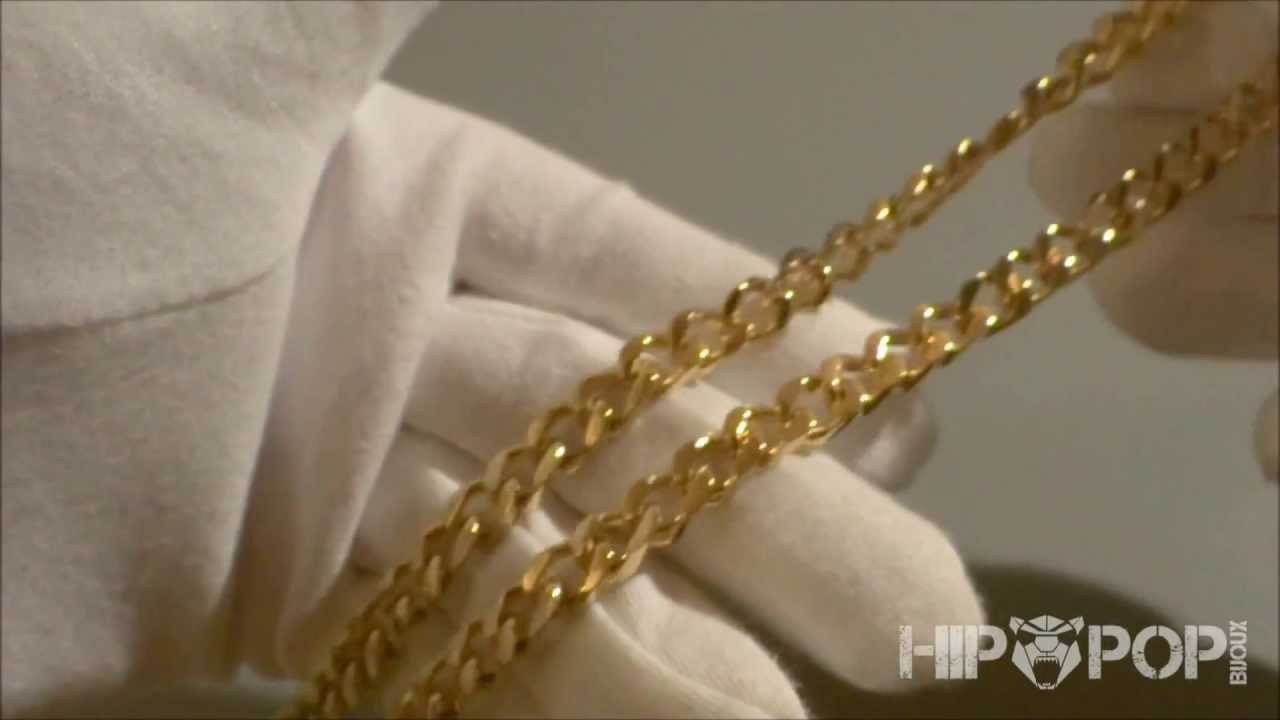 [Hip Pop Bijoux HD]Chaine hip hop plaqu&eacute; or
