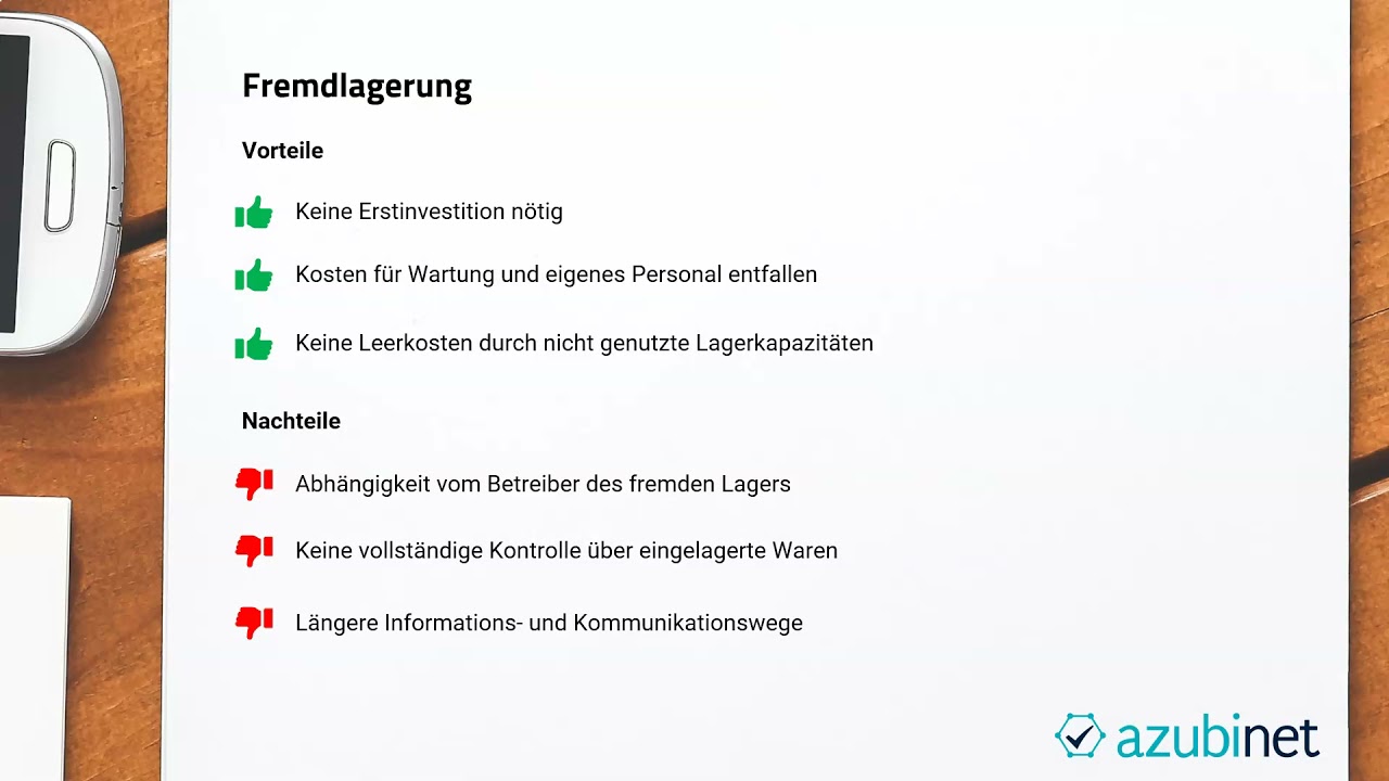 Lagerstrategien: Vor- und Nachteile - Geschäftsprozesse (Abschlussprüfung Kaufmann im Einzelhandel)