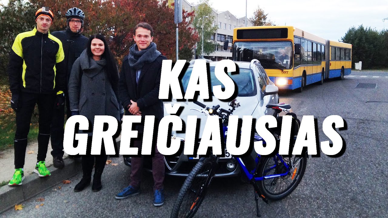 Kaip greičiau: bėgte, viešuoju transportu, dviračiu ar automobiliu?