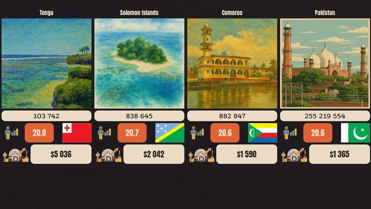 From Oldest to Youngest: The Wealth & Age of Every Country