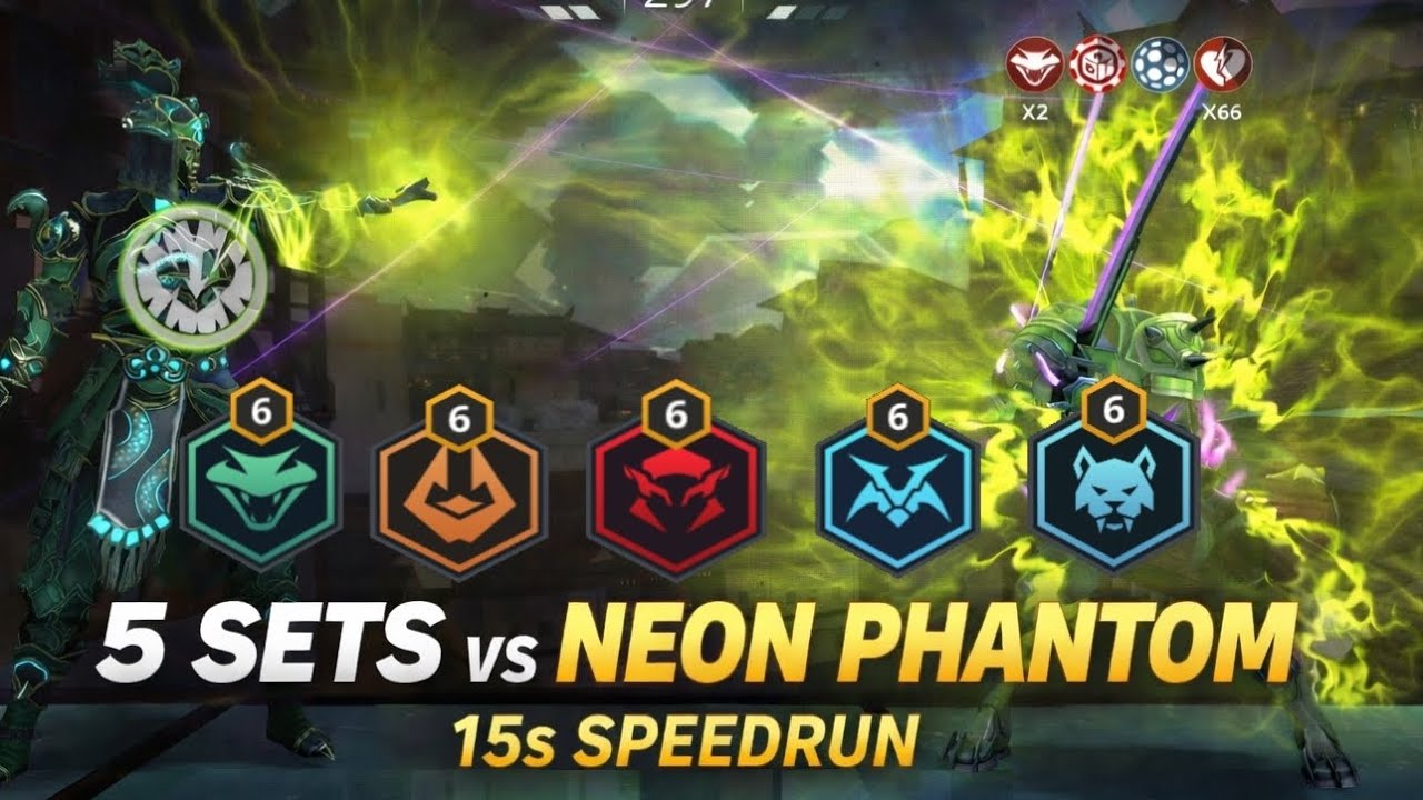 🔥 5 Most Powerful Sets vs Neon Phantom | Shadow Fight 3 #shadowfight3 #gaming 