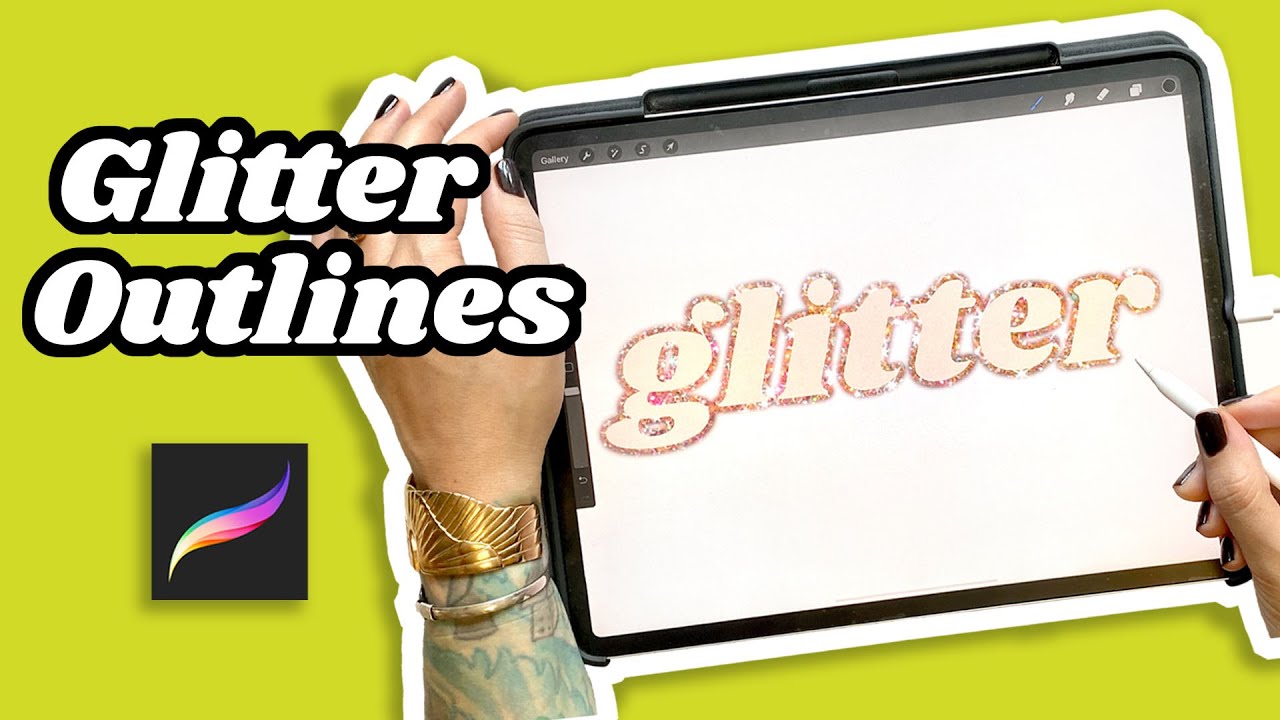 How to Add a Glitter Outline to Lettering on Procreate