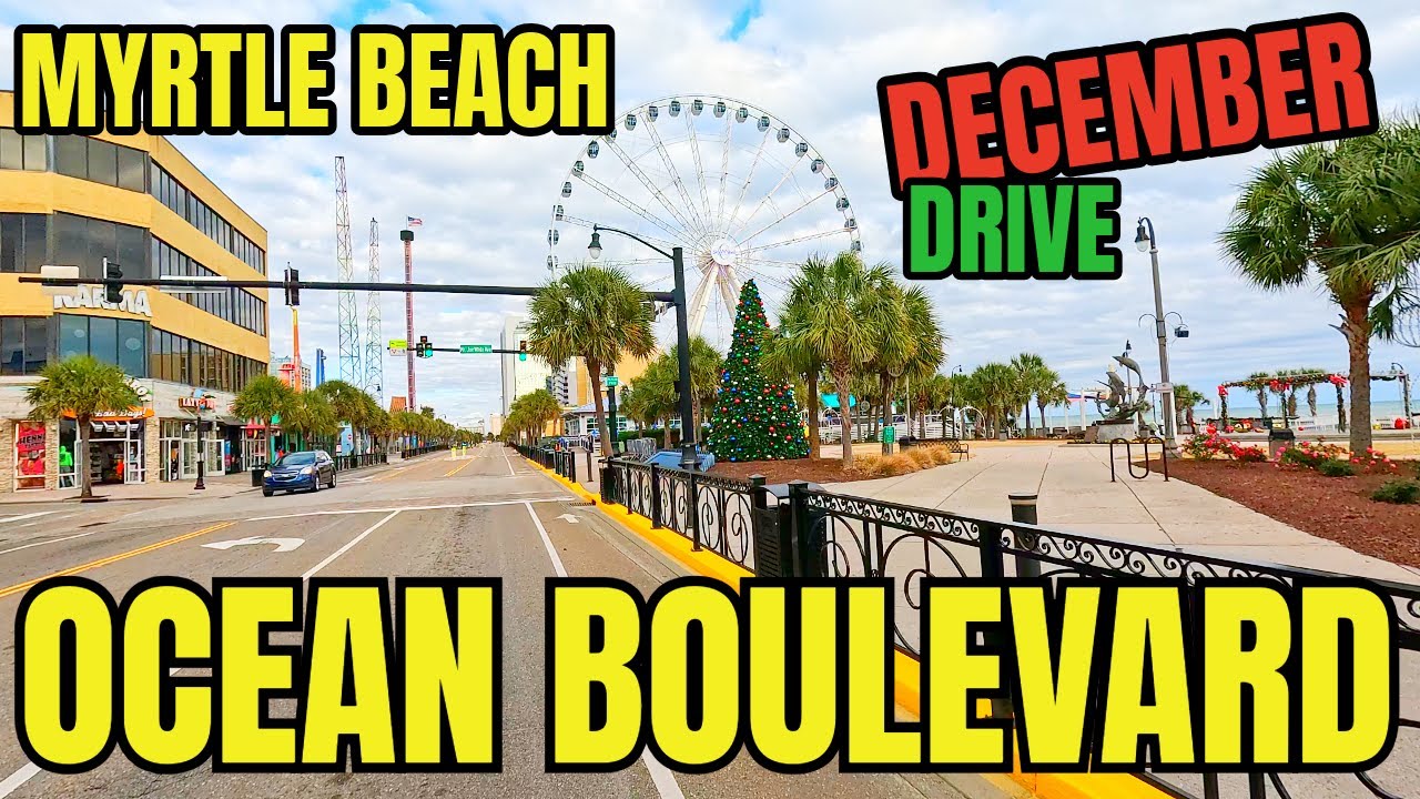 Улица Ocean Boulevard Drive в Миртл-Бич в середине декабря 2025 года. Посмотрите, как она выгляди...