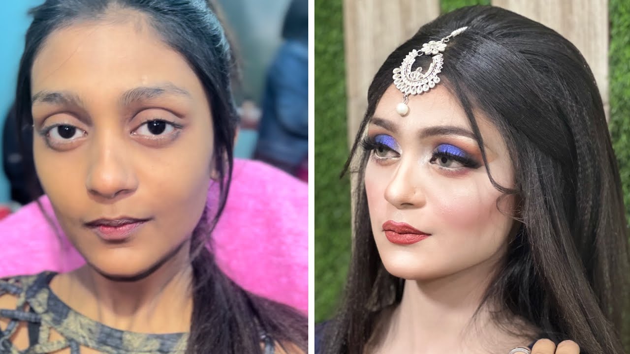 Blue Smokey Makeup || Ouj Beauty Parlour