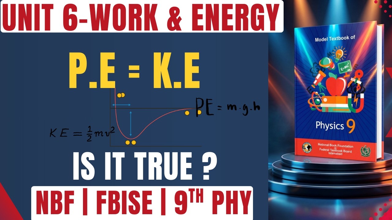 Physics Class 9 NBF | Unit 6 L-3 | Conservation of Energy 🔥| Friction vs No Friction Case 🔥| FBISE