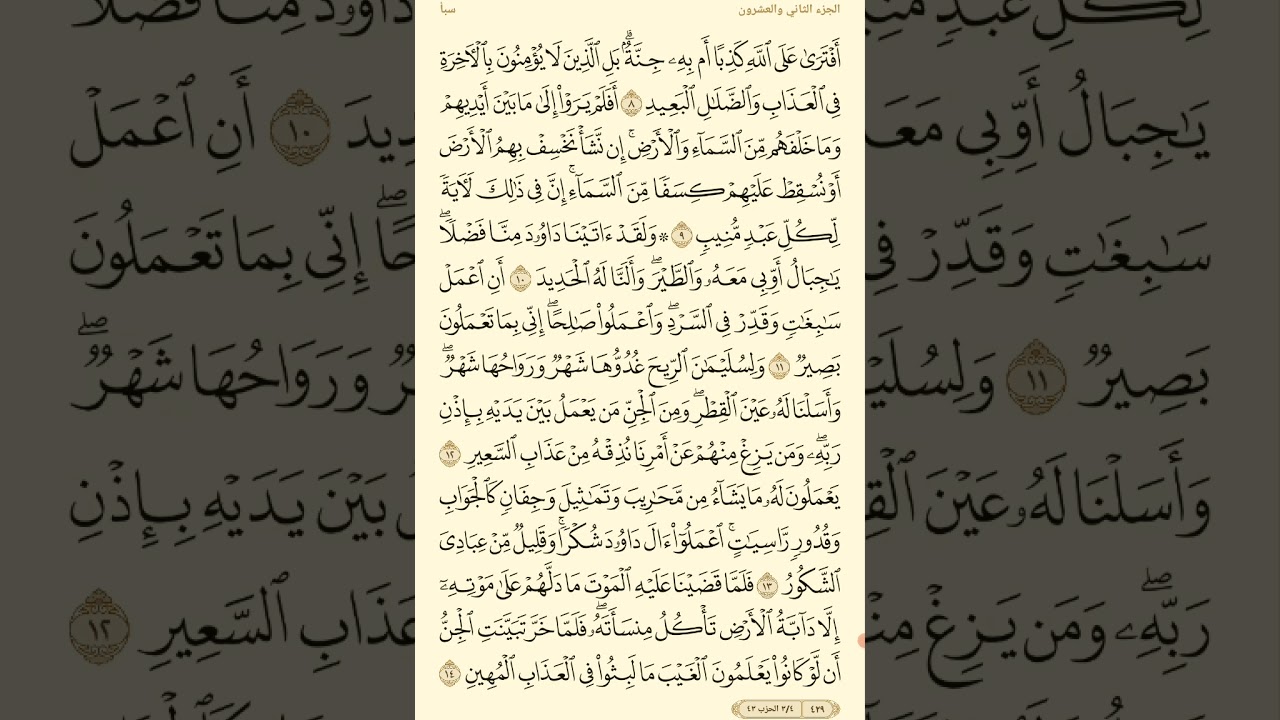 تفسير سورة سبأ (الربع الأول )