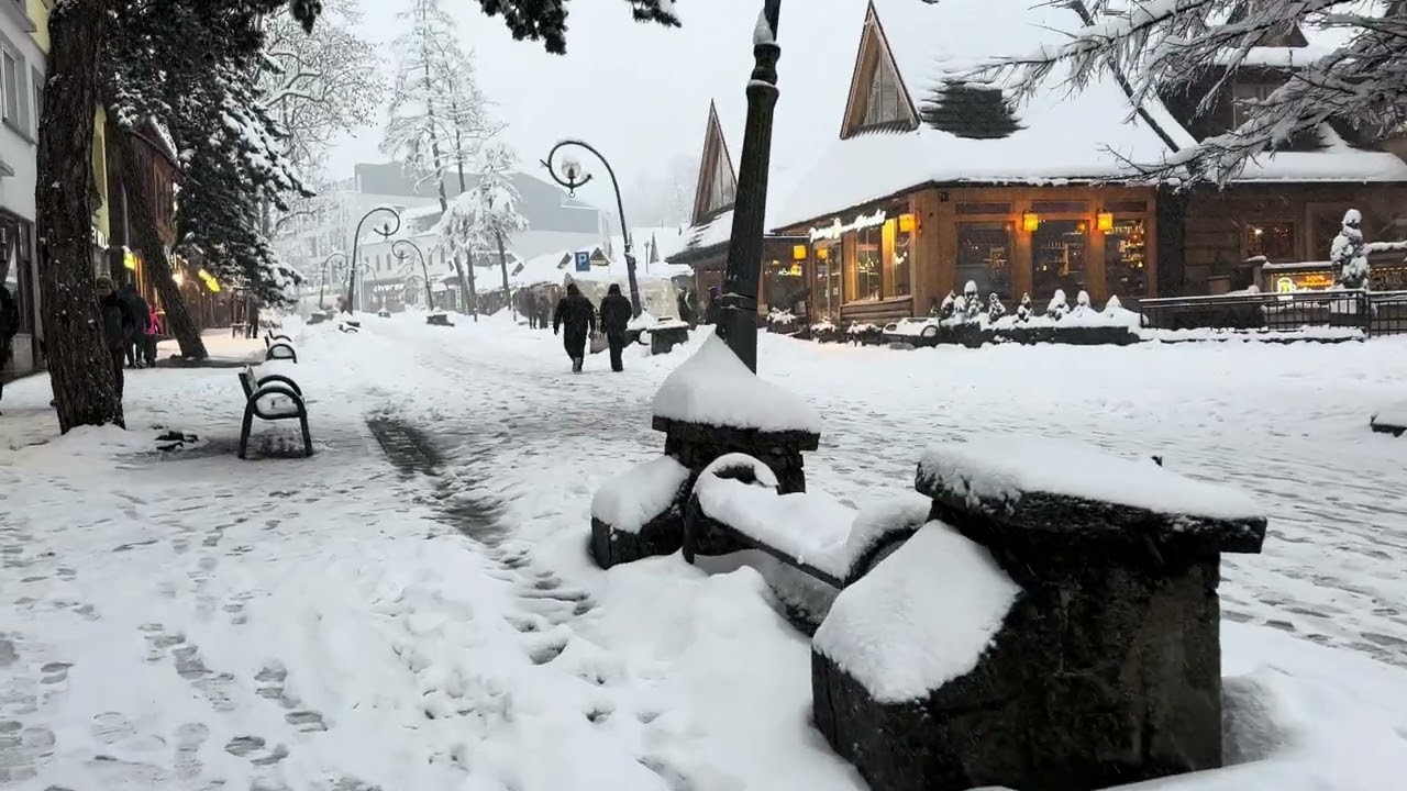 Zakopane zasypane relacja z Krup&oacute;wek 27.03.26 intensywne opady śniegu na Podhalu!