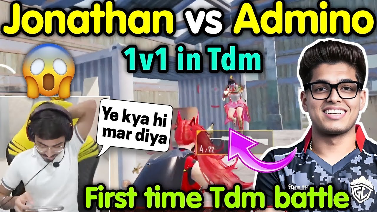 Jonathan vs Admino first time 1v1 fight in Tdm 🔥 Admino shocked by Johny reflex 🇮🇳