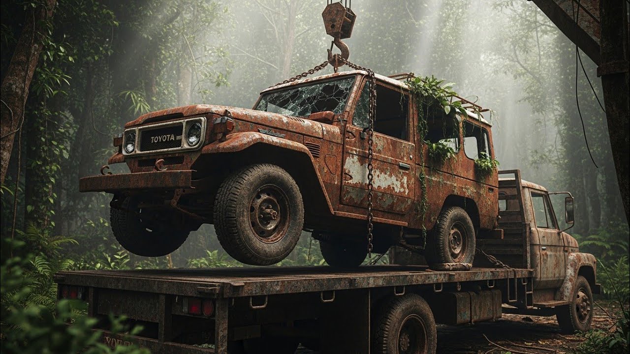 ASMR Restoration | Rusty Toyota Land Cruiser Found in Jungle#abandonedcar #carrestoration#automobile