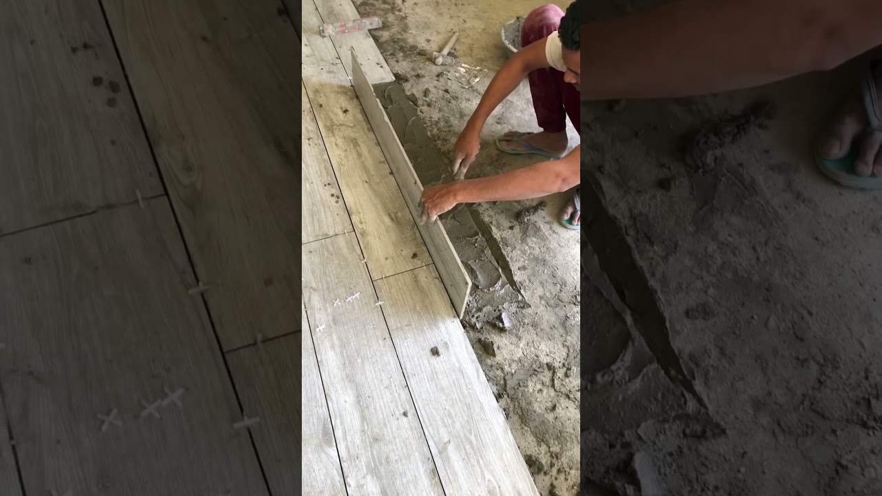 How to install ceramic plank wooden tiles, floor tile in bedroom & living room @elasticinterior