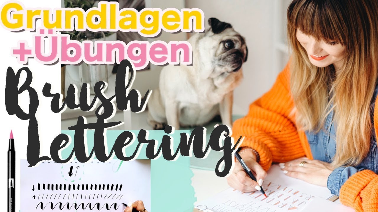 Handlettering I BRUSHLETTERING lernen I Grundlagen + Übungen für Anfänger  #letteringmitooobacht