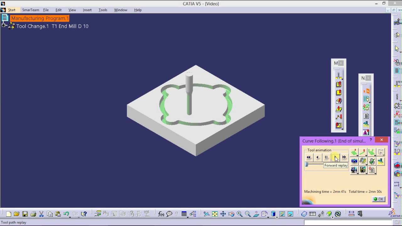 CATIA NC MANUFACTURING CURVE FOLLOWING