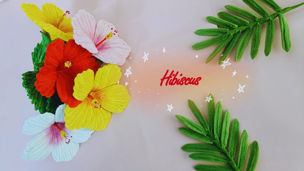 Hibiscus DIY - How to make simple hibiscus flowers with pipe cleaners - KESA DIY
