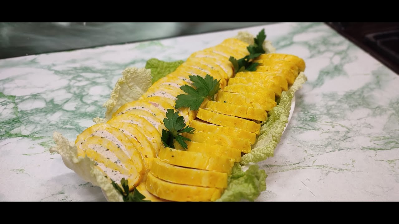 Сырный рулет с ветчинным муссом / Cheese roll with ham mousse