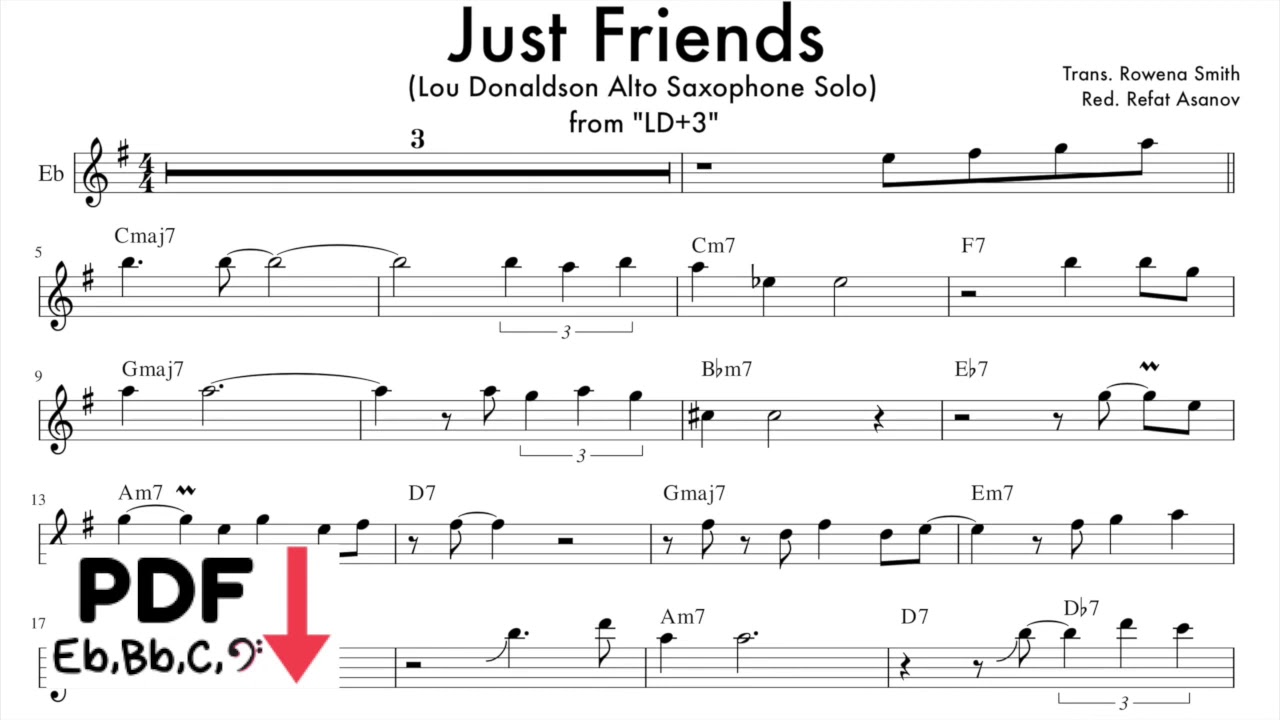 “Just Friends” - Lou Donaldson Alto Sax Solo Transcription