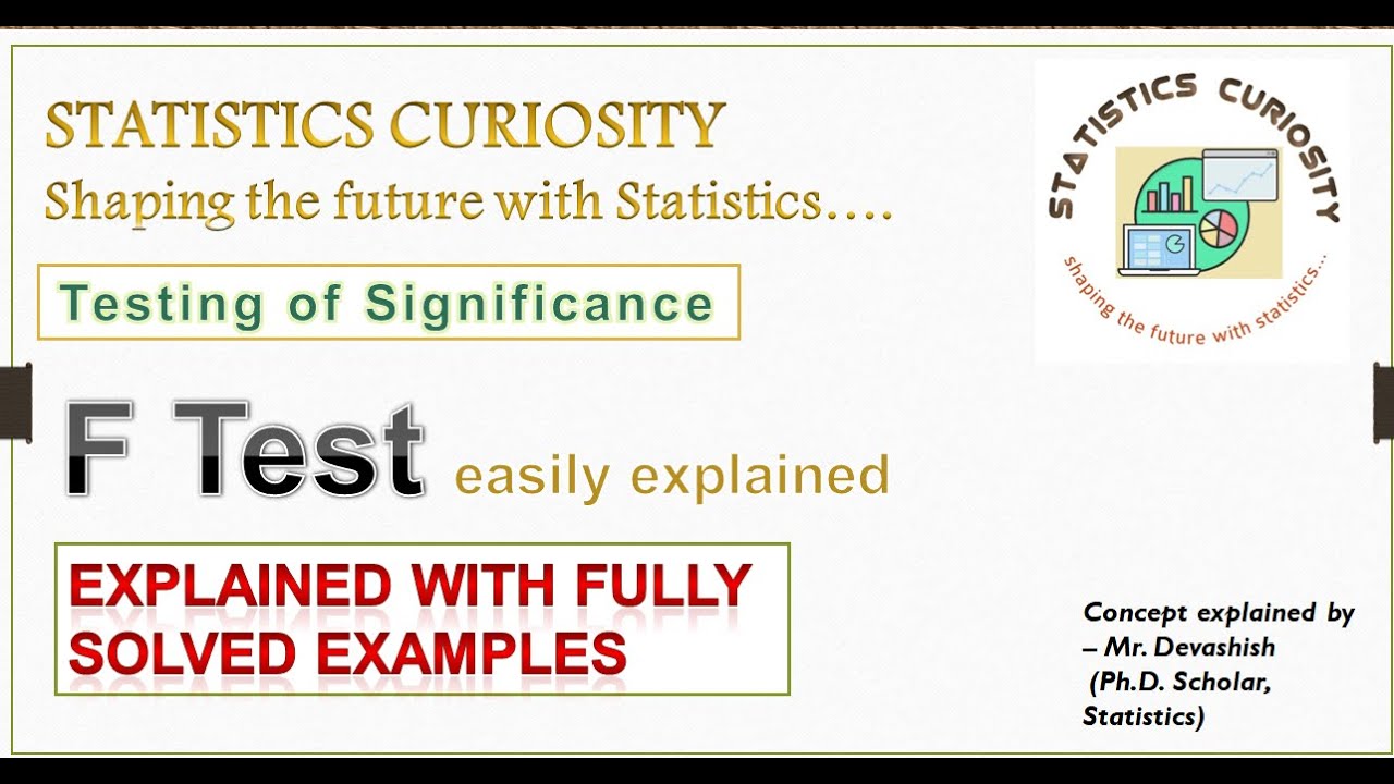 F test easily explained with solved example