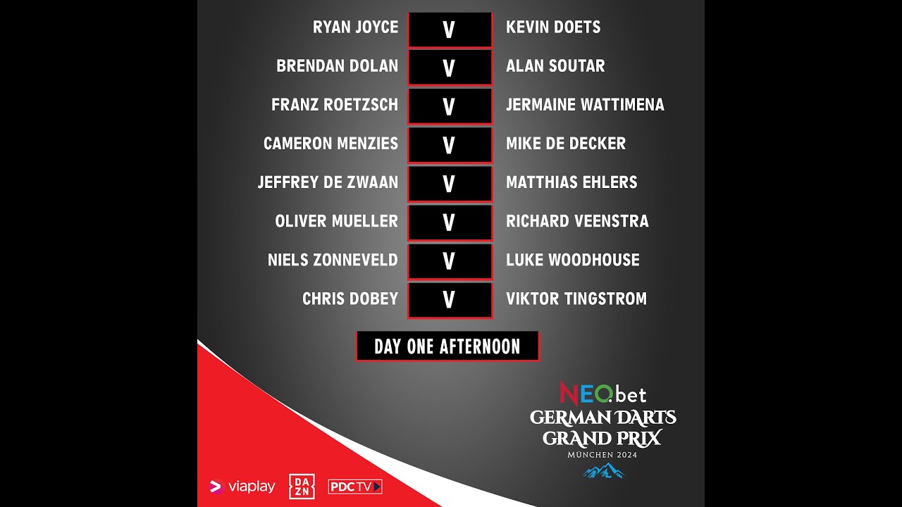 PDC German Darts Grand Prix 2024 Round 1 Ryan Joyce v Kevin Doets 2024 03 30 ENG
