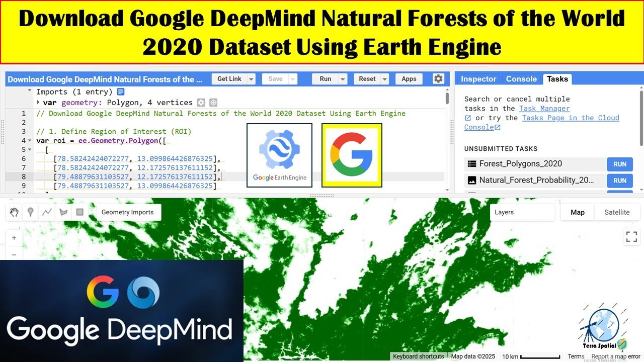Загрузите набор данных Google DeepMind Natural Forests of the World 2020 с помощью Earth Engine