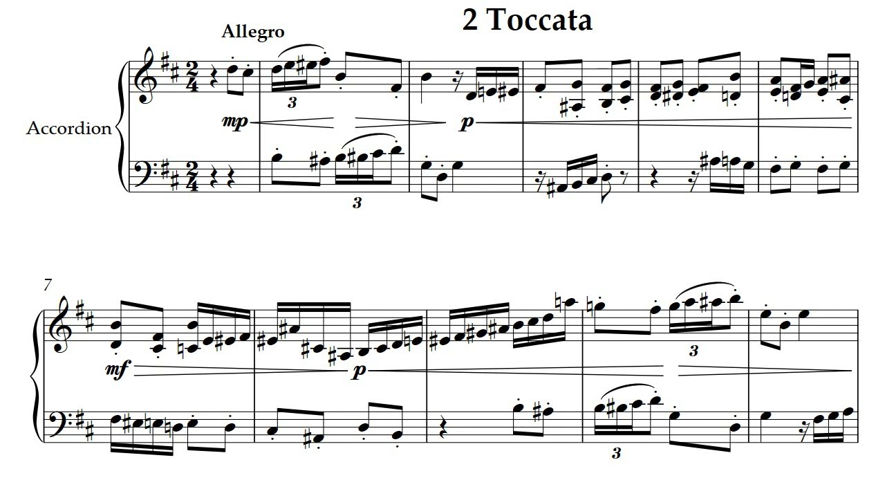 Toccata 2 in h  for accordion.