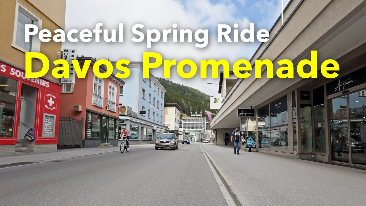 POV Bike Ride | Promenade from DAVOS Platz to Davos Dorf 🇨🇭 Grisons | Switzerland