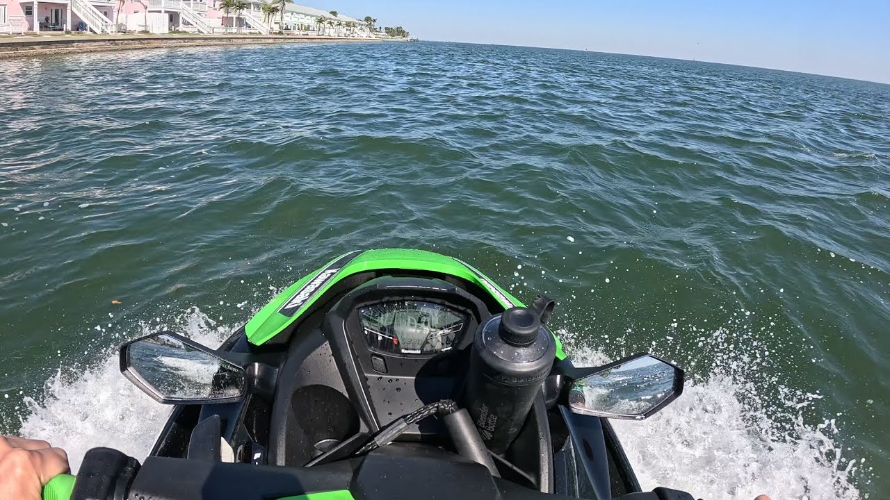 Kawasaki STX 160x Jetski riding along Tampa Bay