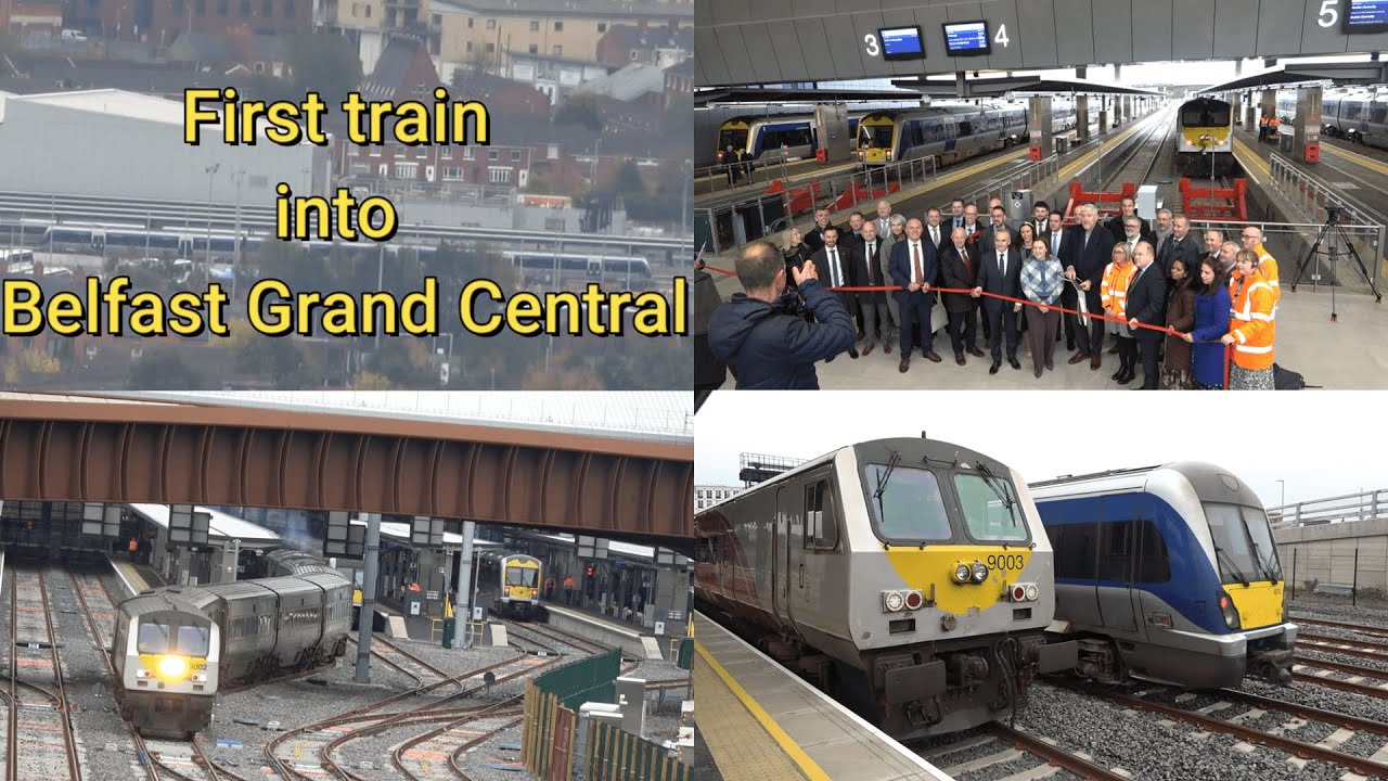First train into Belfast Grand Central station