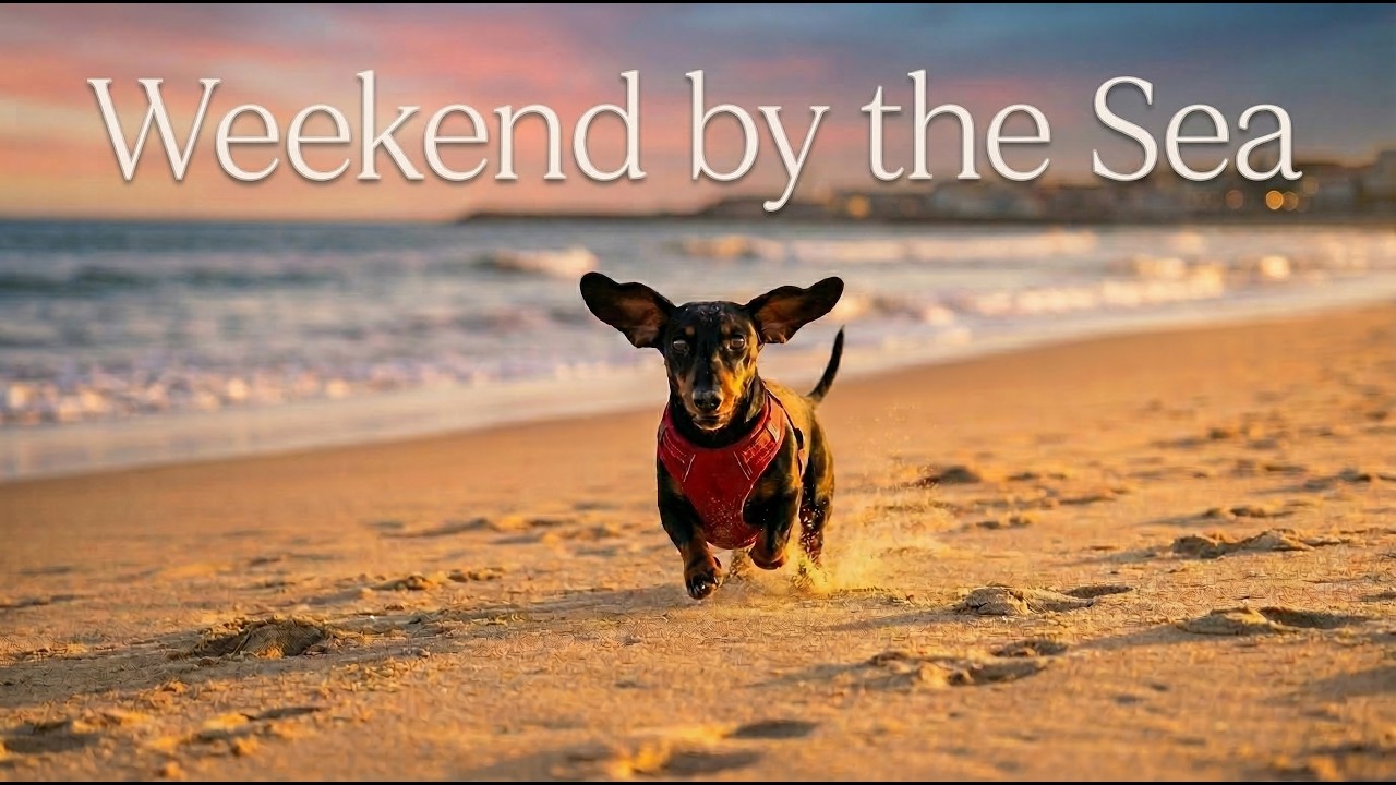 Weekend Bliss with a Dachshund 🐾 | Beach, Cuddles & Sunset Moments 🌊💛