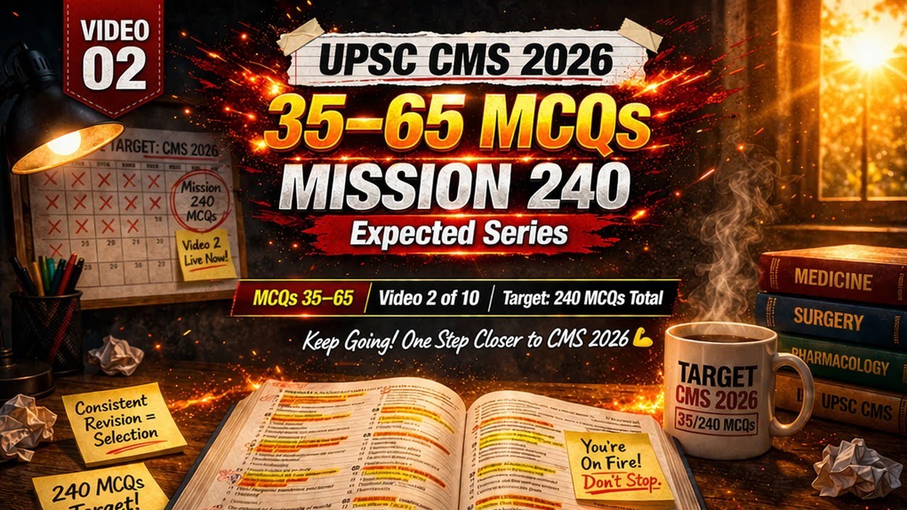 UPSC CMS 2026 🔥 Expected 240 MCQs Series | 35 MCQs | Video 2/10