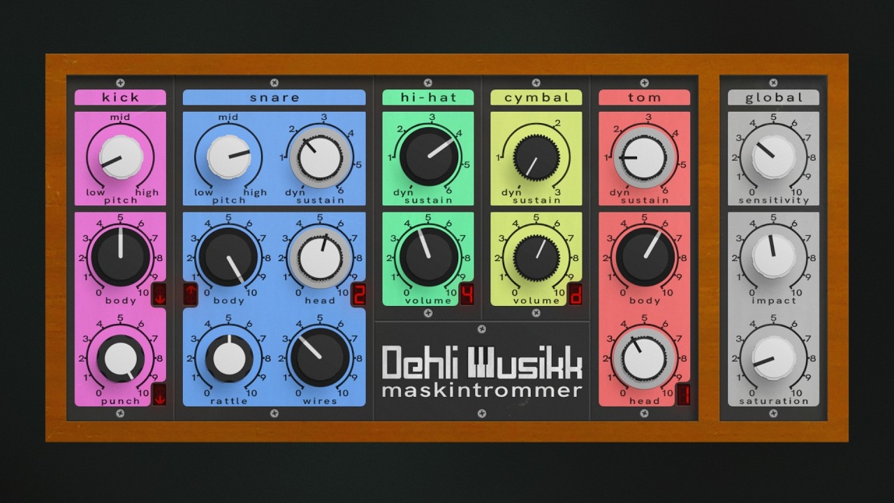 Drum Machine plugin preset for Decent Sampler (MaskinTrommer)