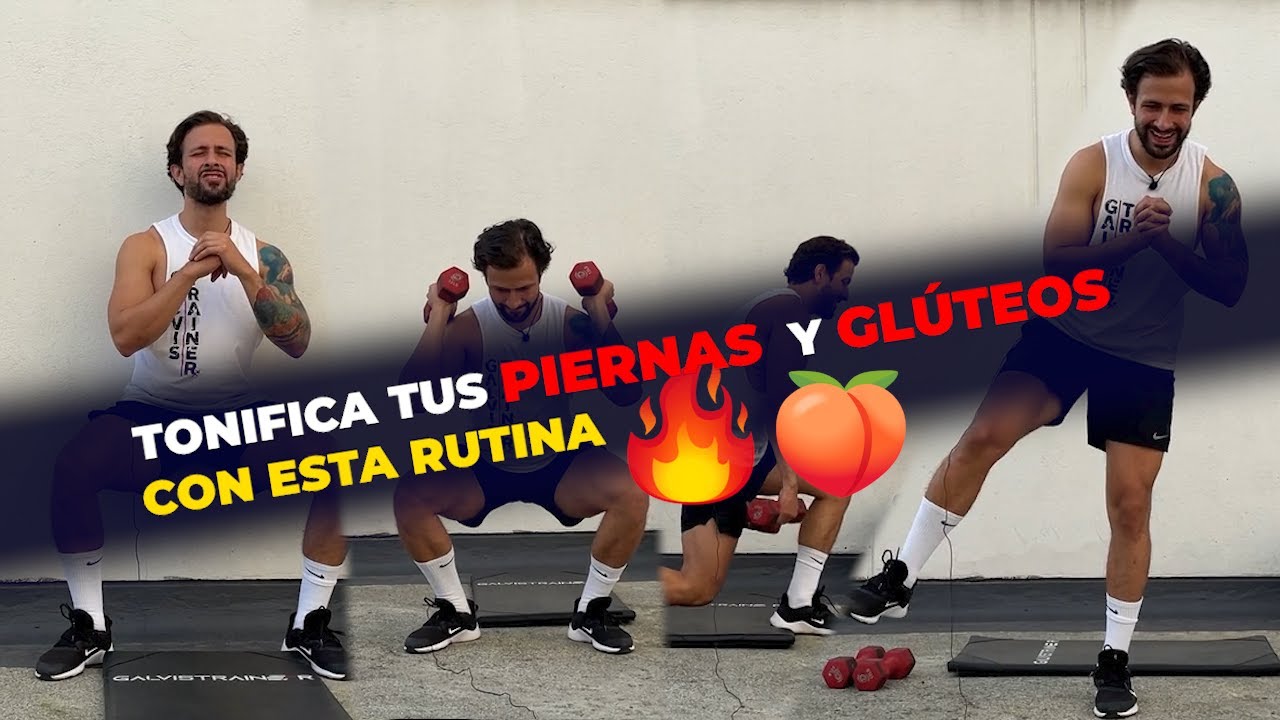 Rutina de PIERNAS Y GLÚTEOS en casa con mancuernas  🍑​🔥​