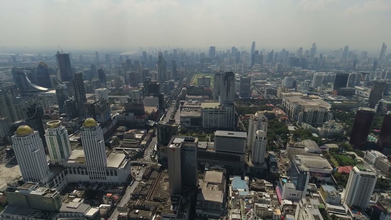 Bangkok Thailand 4K - Great 360 Degrees City View (Baiyoke Sky Hotel)