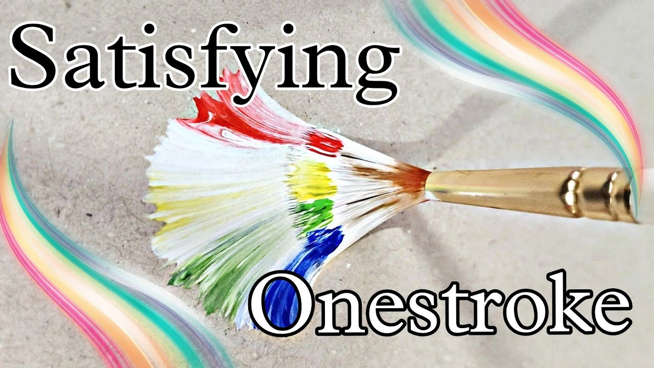 Satisfying and Relaxing Onestroke Painting...Colourmixing video 🖌️🎨❤️🧡💛💚💙💜🤎🖤🤍🩷🩵🩶 
