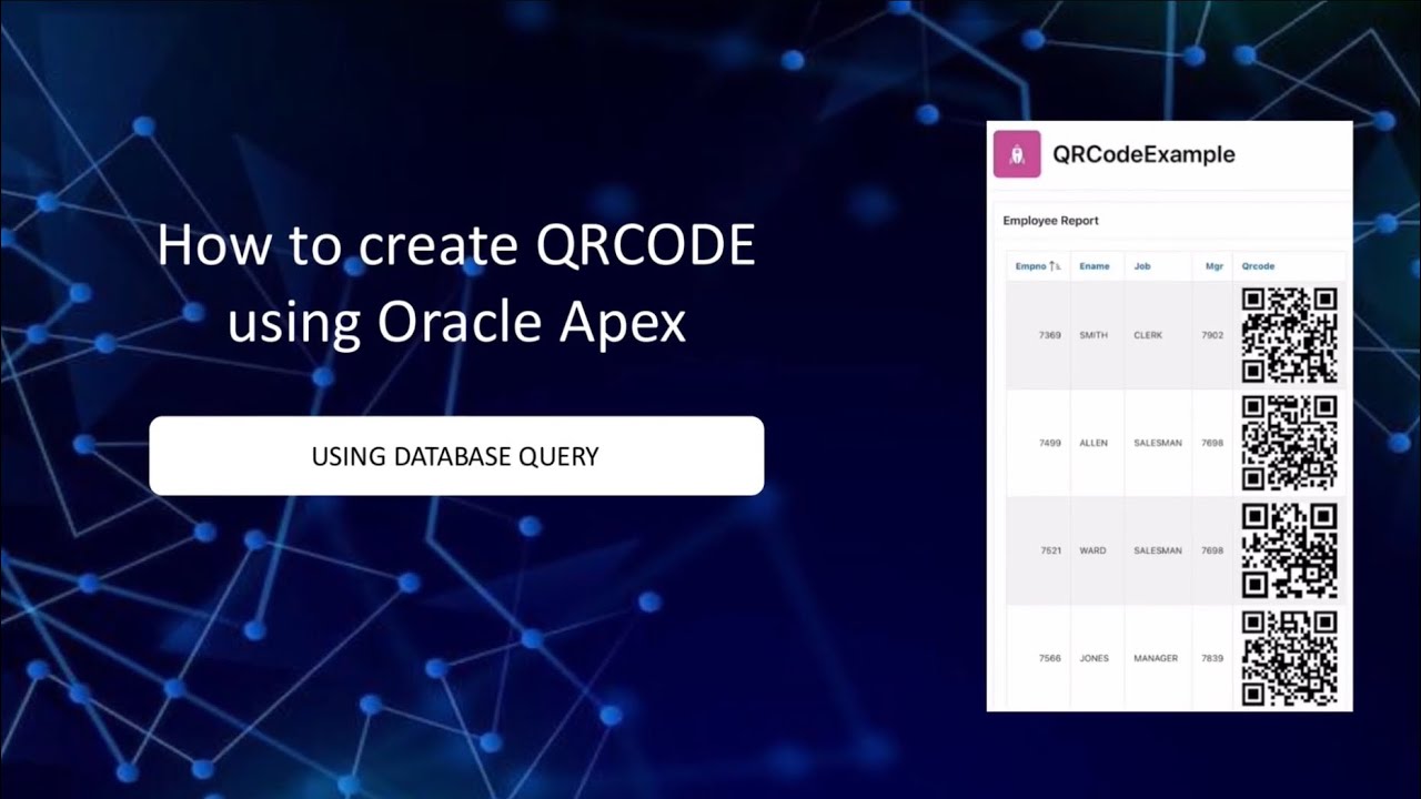 Oracle Apex - QRCODE Using JavaScript and SQL