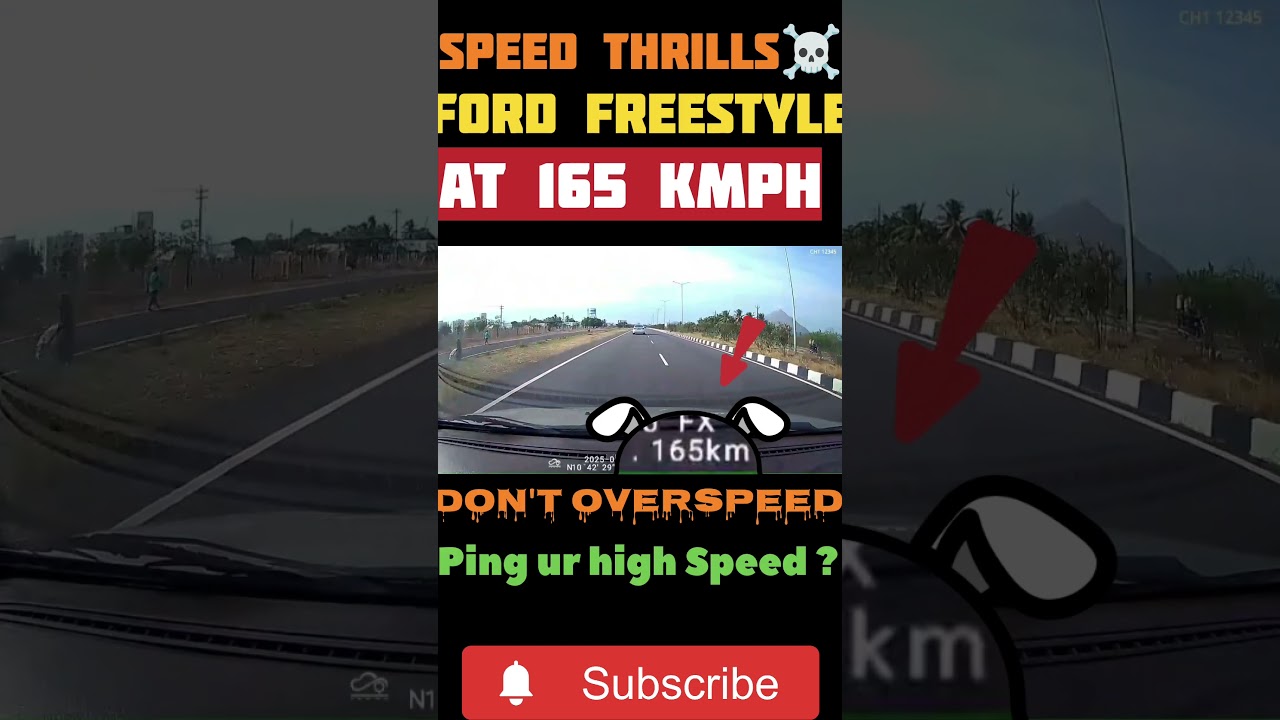 Ford Freestyle touches 165 kmph on Indian NH 🚗 | Dangerous Overspeeding Caught on Dashcam#overspeed