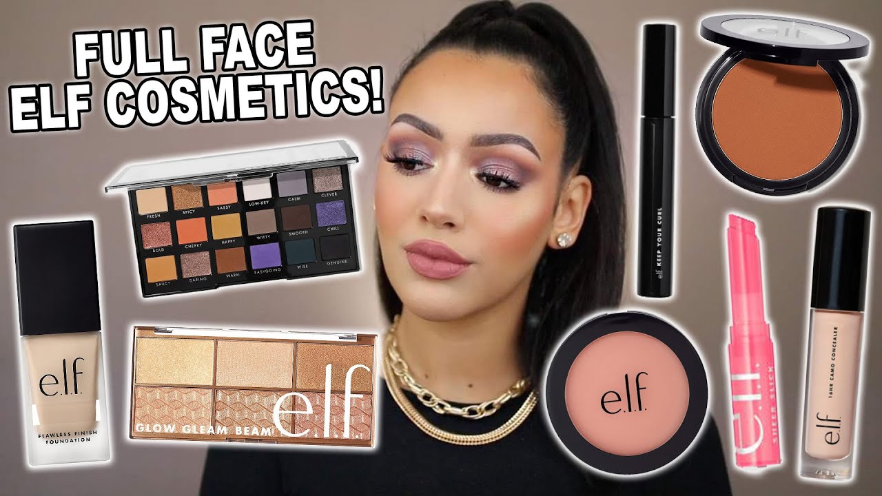 FULL FACE MET ELF COSMETICS MAKEUP !!