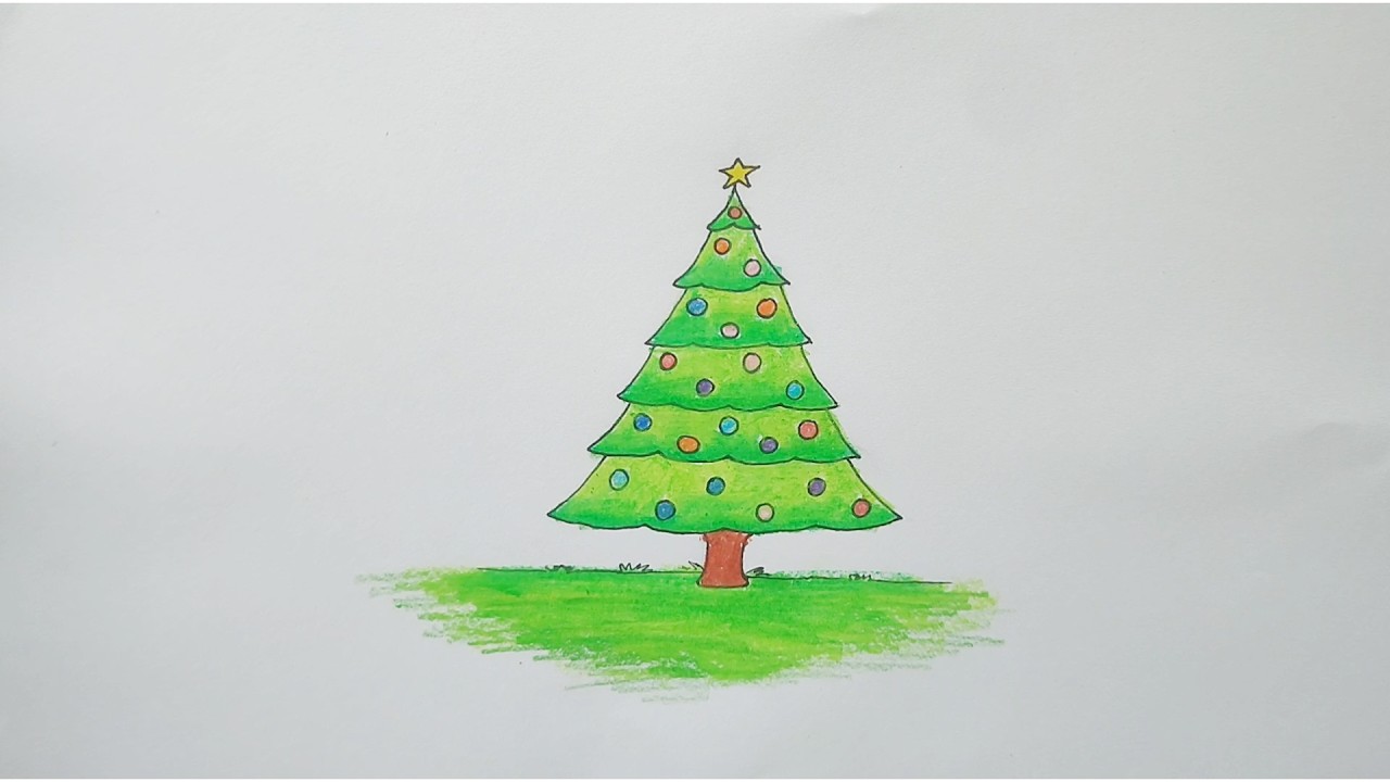 How to Draw christmas tree Step by Step for Beginners || Easy Drawing
