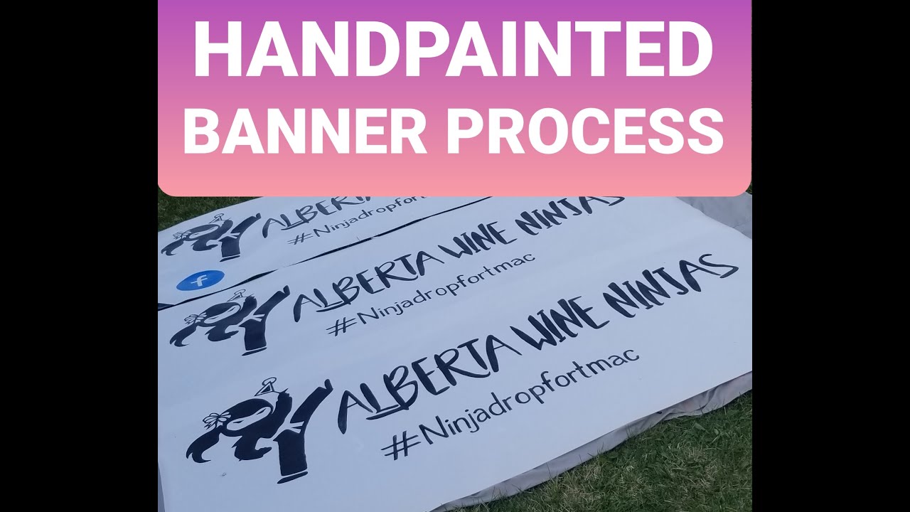 Alberta Wine Ninja banner painting art process
