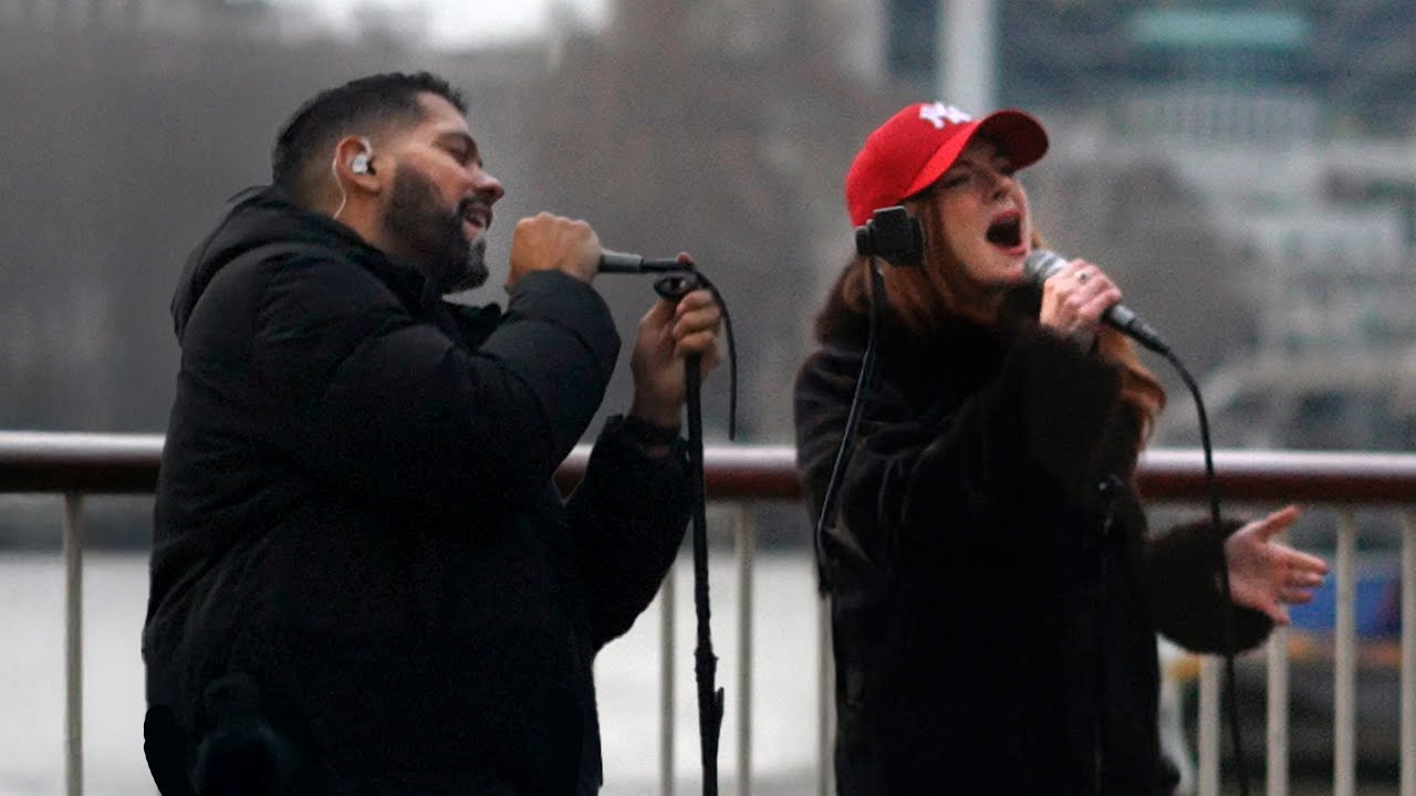 Celine Dion 'All By Myself' by Luke Silva & Red at South Bank, London, January 2026