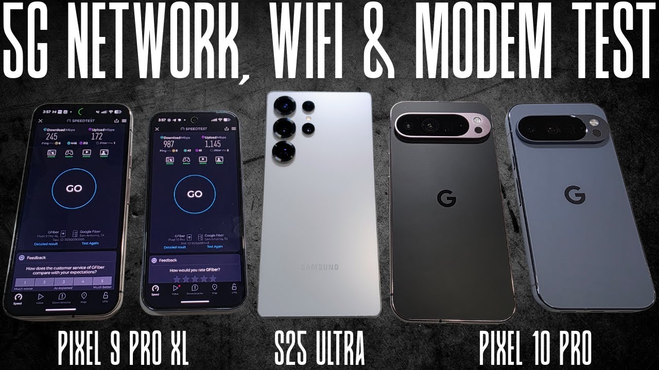 Pixel 10 Pro WiFi & Network Speed Test Review vs Pixel 9 Pro XL vs S25 Ultra. 5G Signal Improved?