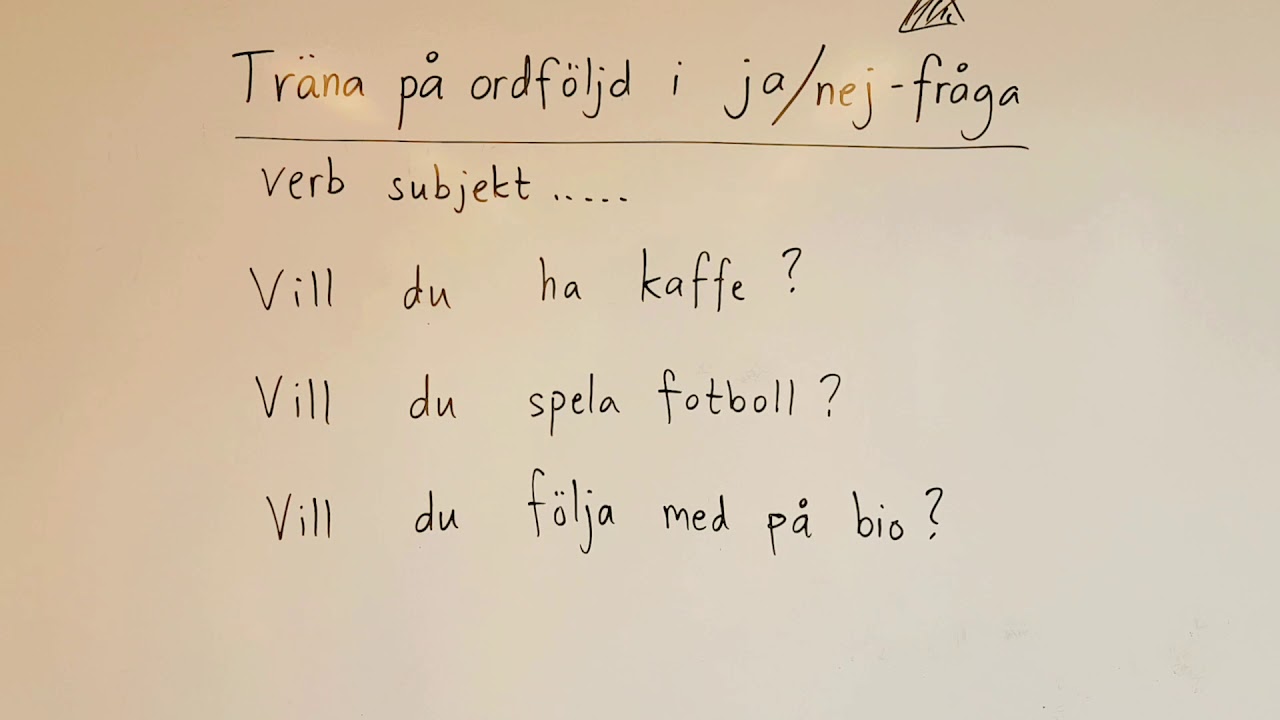 Ordföljd i ja/nej-fråga