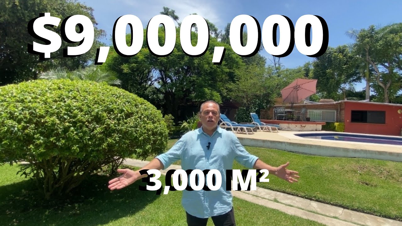 Vendo casa con 3,000m2 de terreno, jardín y alberca en el Centro de jiutepec, Morelos